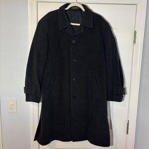 Vintage Andrew Fezza Mens Italian Cashmere Blend Over Coat Size 40L Business